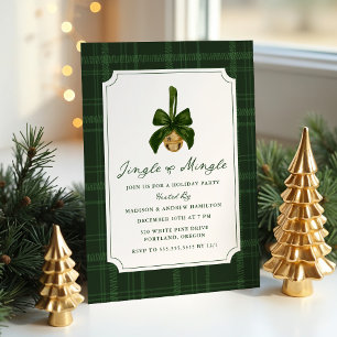 Elegante Jingle- und Mingle-Karo-Weihnachtsfeier Einladung