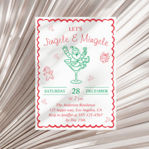 Elegante Jingle- und Mingle-Weihnachts-Cocktailpar Einladung