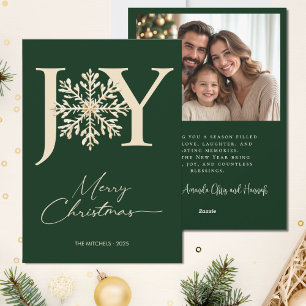 Elegante JOY Gold Waldgrün Foto Weihnachten