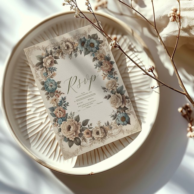 Elegante Jugendstil-Einladung zur Hochzeit RSVP Karte (Von Creator hochgeladen)