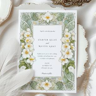Elegante Jugendstil-Hochzeit Einladung
