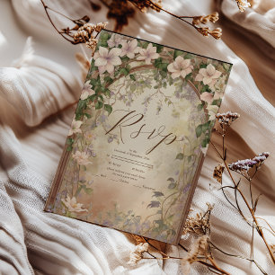 Elegante Jugendstil-Hochzeit RSVP Karte