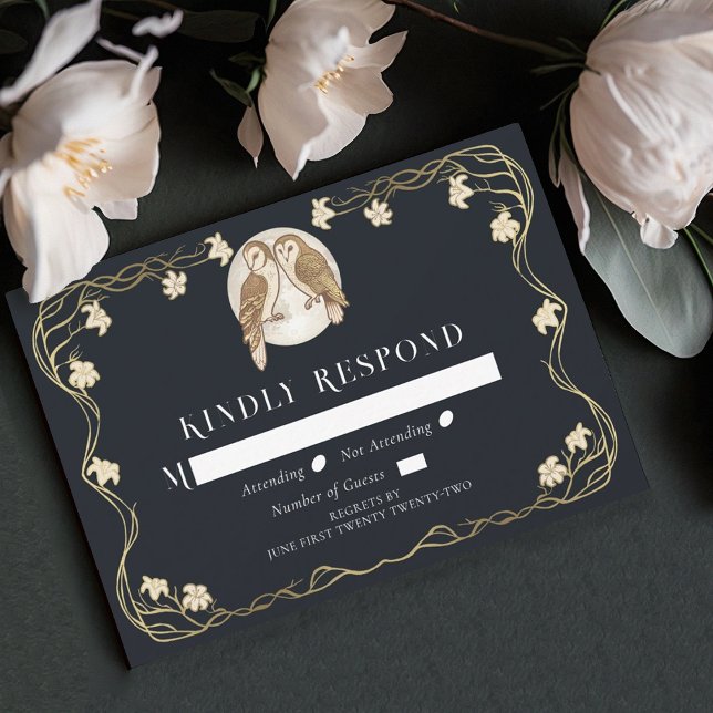 Elegante Jugendstil-Hochzeiten RSVP Karte (Von Creator hochgeladen)