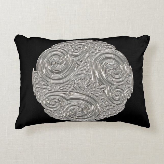 Elegante Jugendstil-Silbermedaille Dekokissen (Vorderseite)