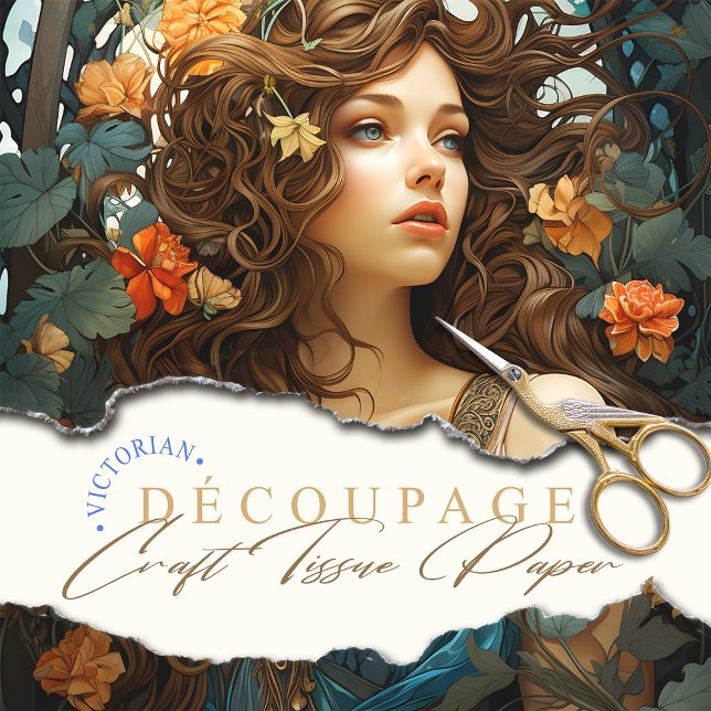 Elegante Jugendstil Vintage Viktorianische Göttin Seidenpapier (Von Creator hochgeladen)