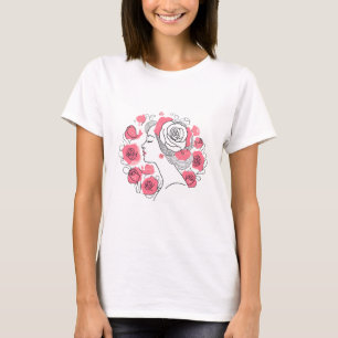Elegante junge Dame abstrakt rosa Hemd T-Shirt