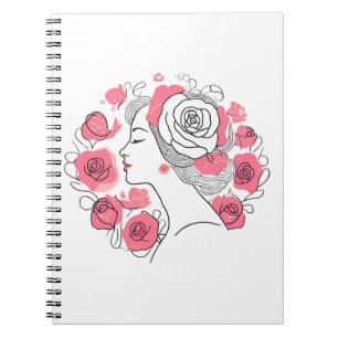 Elegante junge Dame Frau abstrakt Notizbuch rosa Notizblock