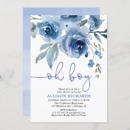 Elegante Jungen-mit BlumenBabyparty des Einladung