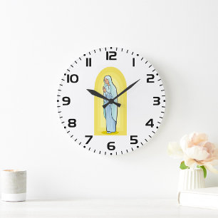 Elegante Jungfrau Maria Katholische Religiöse Große Wanduhr