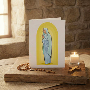 Elegante Jungfrau Maria Katholische Religiöse Karte