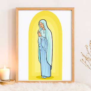Elegante Jungfrau Maria Katholische Religiöse Poster