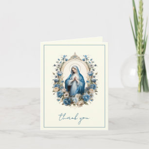Elegante Jungfrau Maria Religiöse katholische Blum Feiertagskarte