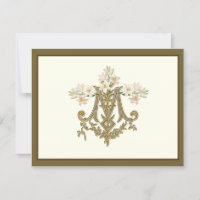 Elegante Jungfrau Mary Gold Marian Cross Lilies
