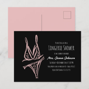 Elegante Junggesellinnen-Wäsche Brautparty Rosa  Postkarte