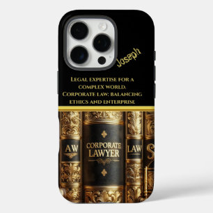 Elegante juristische Bücher für Unternehmenskompet iPhone 16 Pro Hülle