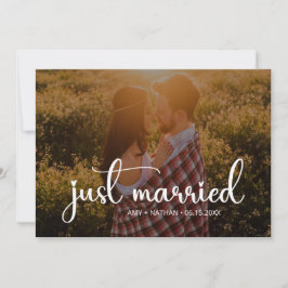 Elegante Just heiratete Foto Hochzeit Ankündigung