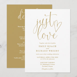 Elegante Just Love All In One Goldene Hochzeit Einladung