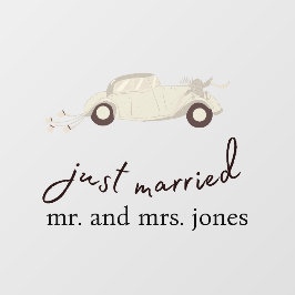 Elegante Just Married Getaway Car Fensteraufkleber