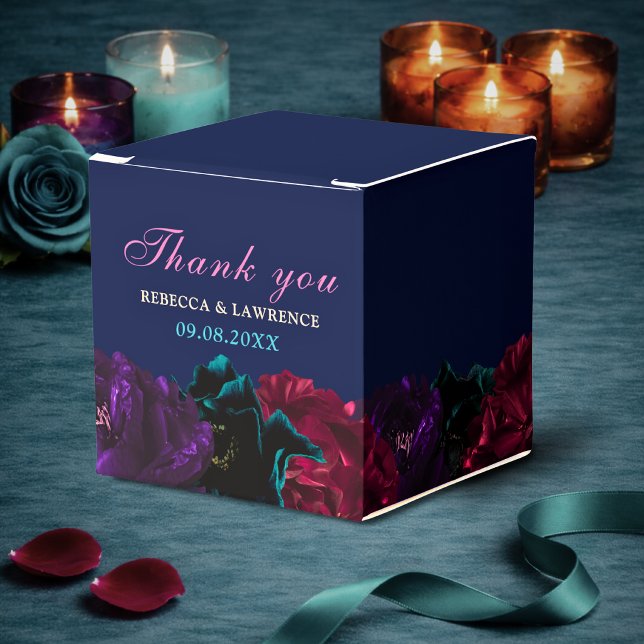 Elegante Juweletöne Blume Dunkelblu Gastgeschenk H Geschenkschachtel (Von Creator hochgeladen)