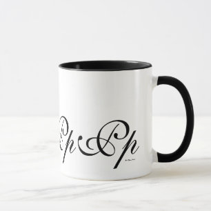 Elegante Kaffee-Tasse der Monogramm-Initialen-P Tasse