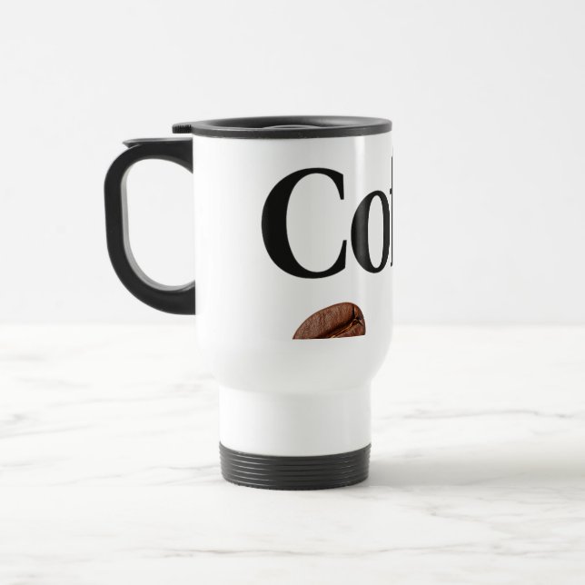 Elegante Kaffee-Tasse mit "Coffee" Text - Perfect  Reisebecher (Links)