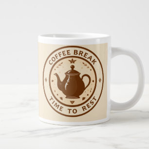 Elegante Kaffeepause Teekanne Illustration Jumbo-Tasse
