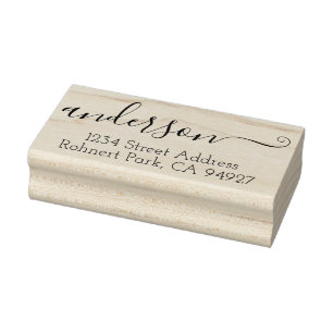 Elegante Kalligrafie-Adresse-Stempel mit Schreibsc Gummistempel