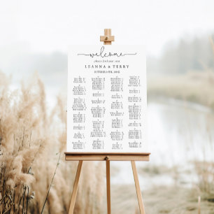 Elegante Kalligrafie - Alphabetische Sitzkarte Poster