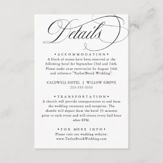 Elegante Kalligrafie American Style Handwriting Begleitkarte