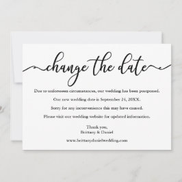 Elegante Kalligrafie ändert das Datum der neuen Da Save The Date