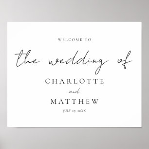 Elegante Kalligrafie Begrüßungspapier Poster