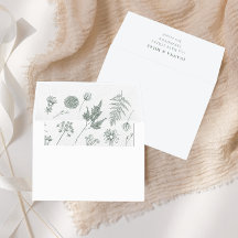 Elegante Kalligrafie Botanische Sage-Grün-Hochzeit