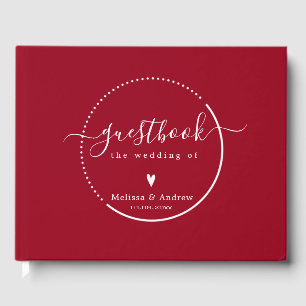Elegante Kalligrafie - Carmine Red Wedding Gästebuch