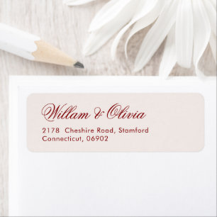 Elegante Kalligrafie Creme Burgunder Hochzeit