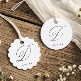 Elegante Kalligrafie D Monogramm Anfangsbuchstabe Geschenkanhänger