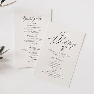 Elegante Kalligrafie Die Hochzeit des Programms