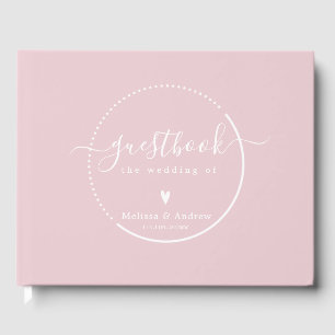 Elegante Kalligrafie - Dusty Pink Wedding Gästebuch