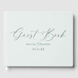 Elegante Kalligrafie Einfache Paare Hochzeit Gästebuch