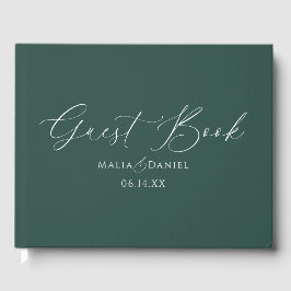 Elegante Kalligrafie Einfache Paare Hochzeit Gästebuch