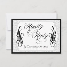 Elegante Kalligrafie & Faux-Prägung - Schwarz/Weiß