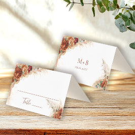 Elegante Kalligrafie Florale Boho Hochzeit Platzka