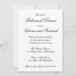 Elegante Kalligrafie Förmliches Probe-Dinner Einladung