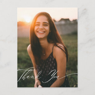 Elegante Kalligrafie-Foto-Dankeschön Postkarte