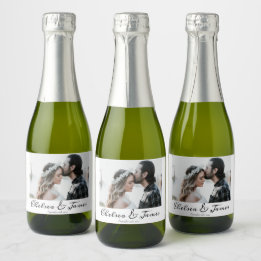Elegante Kalligrafie Foto Hochzeit Mini