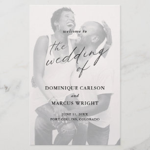 Elegante Kalligrafie-Foto Moderne Hochzeitsprogram