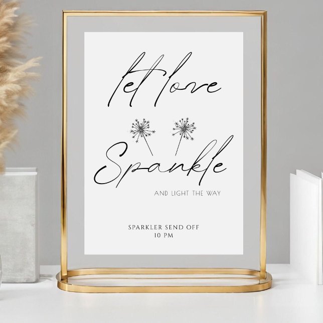 Elegante Kalligrafie Gelassen Liebe Sparkle Absend Sockelschild (Von Creator hochgeladen)