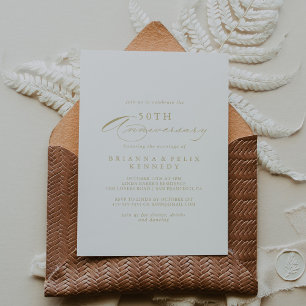 Elegante Kalligrafie Goldene 50. Hochzeitstag-Feie Einladung