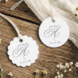 Elegante Kalligrafie H Monogramm Anfangsbuchstabe Geschenkanhänger