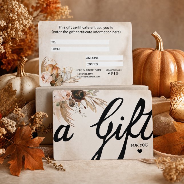 Elegante Kalligrafie Herbst Floral Kürbis (Elegant Calligraphy Fall Floral Pumpkin)