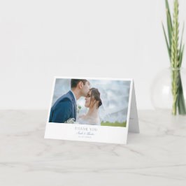 Elegante Kalligrafie Hochzeit gefaltete Foto Danke